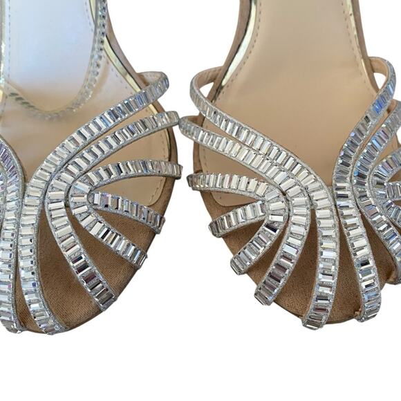 Jessica Simpson Jileta Crystals Mirror Embellished High Heel Sandals size 8.5 - Picture 6 of 15